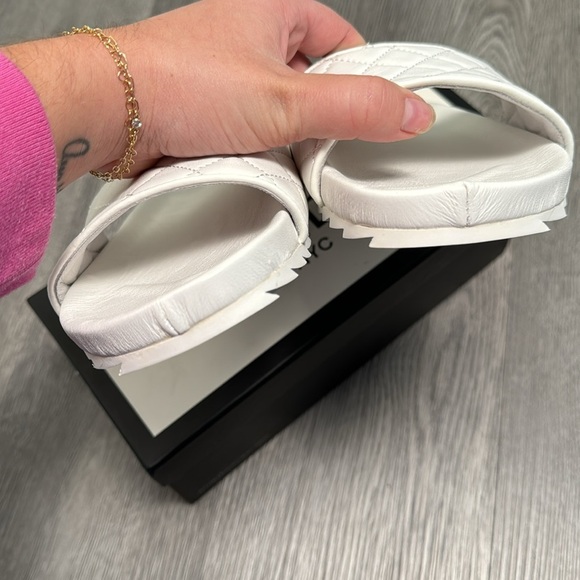 New in Box White Leather J/Slides Edge Slide Sandals Size 9 - Picture 3 of 8